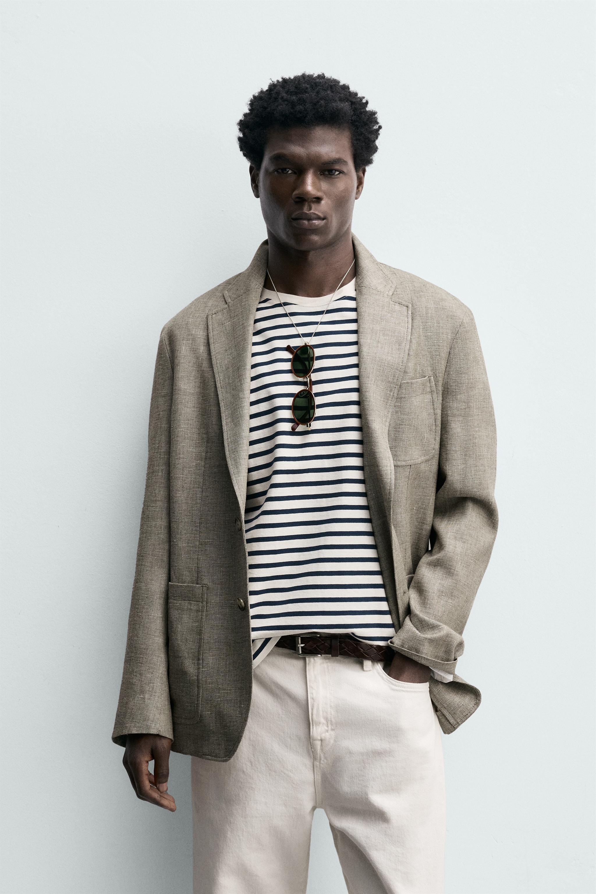 RELAXED FIT TEXTURED BLAZER